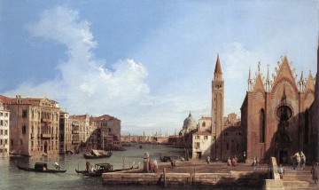 Grand Canal De Santa Maria Della Carita au Bacino de San Marco Canaletto Venise Peinture à l'huile